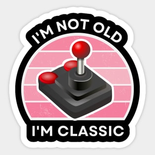 I'm not old, I'm Classic | Joystick | Retro Hardware | Vintage Sunset | Gamer girl | '80s '90s Video Gaming Sticker